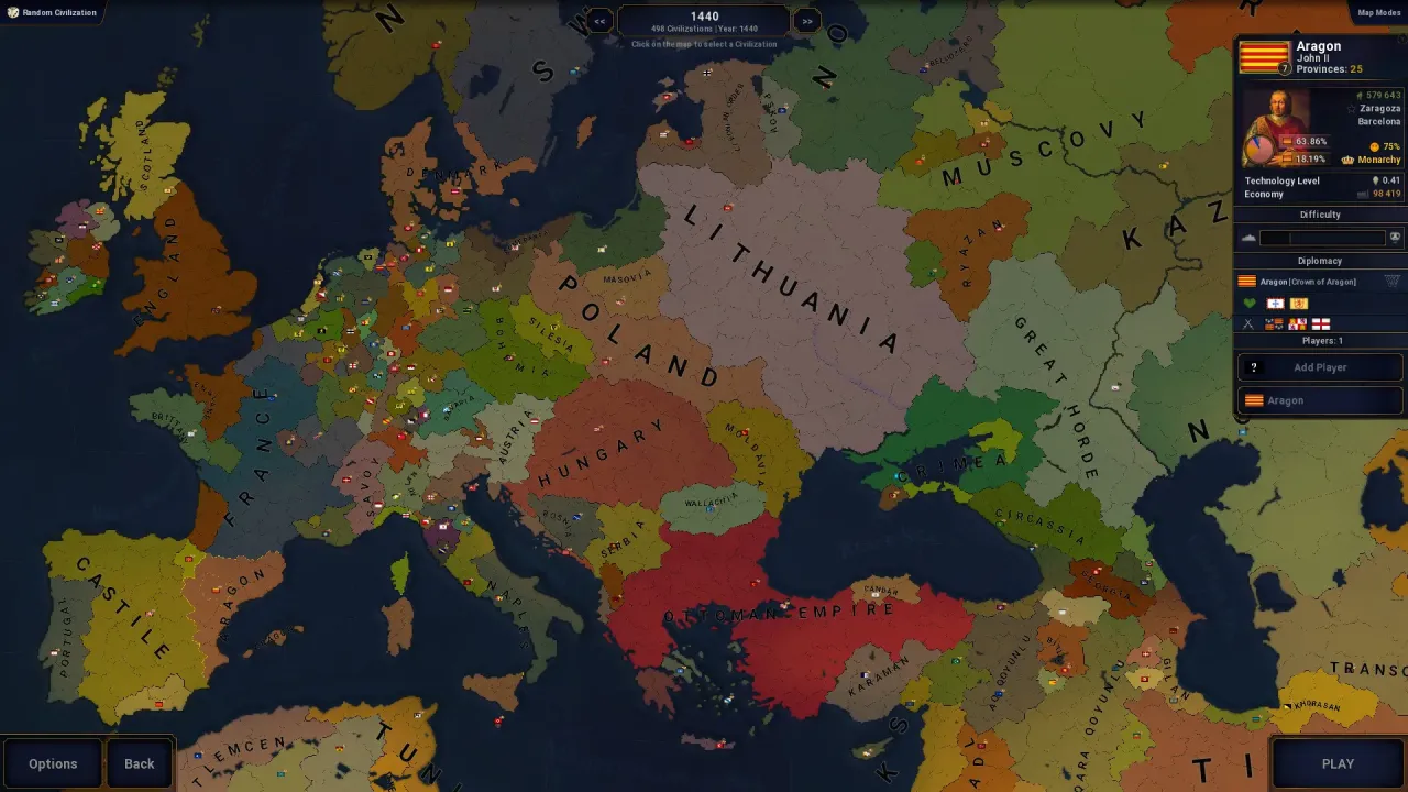 Age of History II Steam Key Global grand strategy world map interface