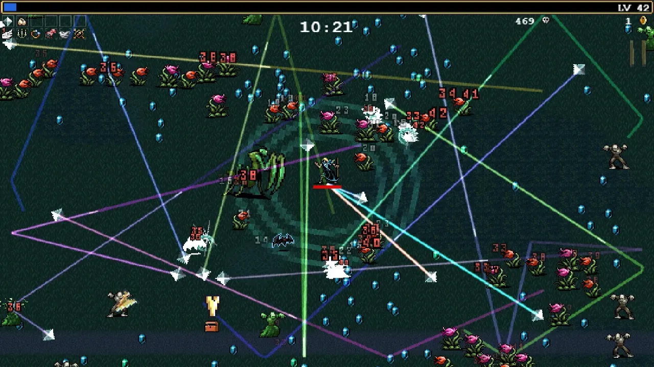 Evolved weapons creating massive damage on the screen