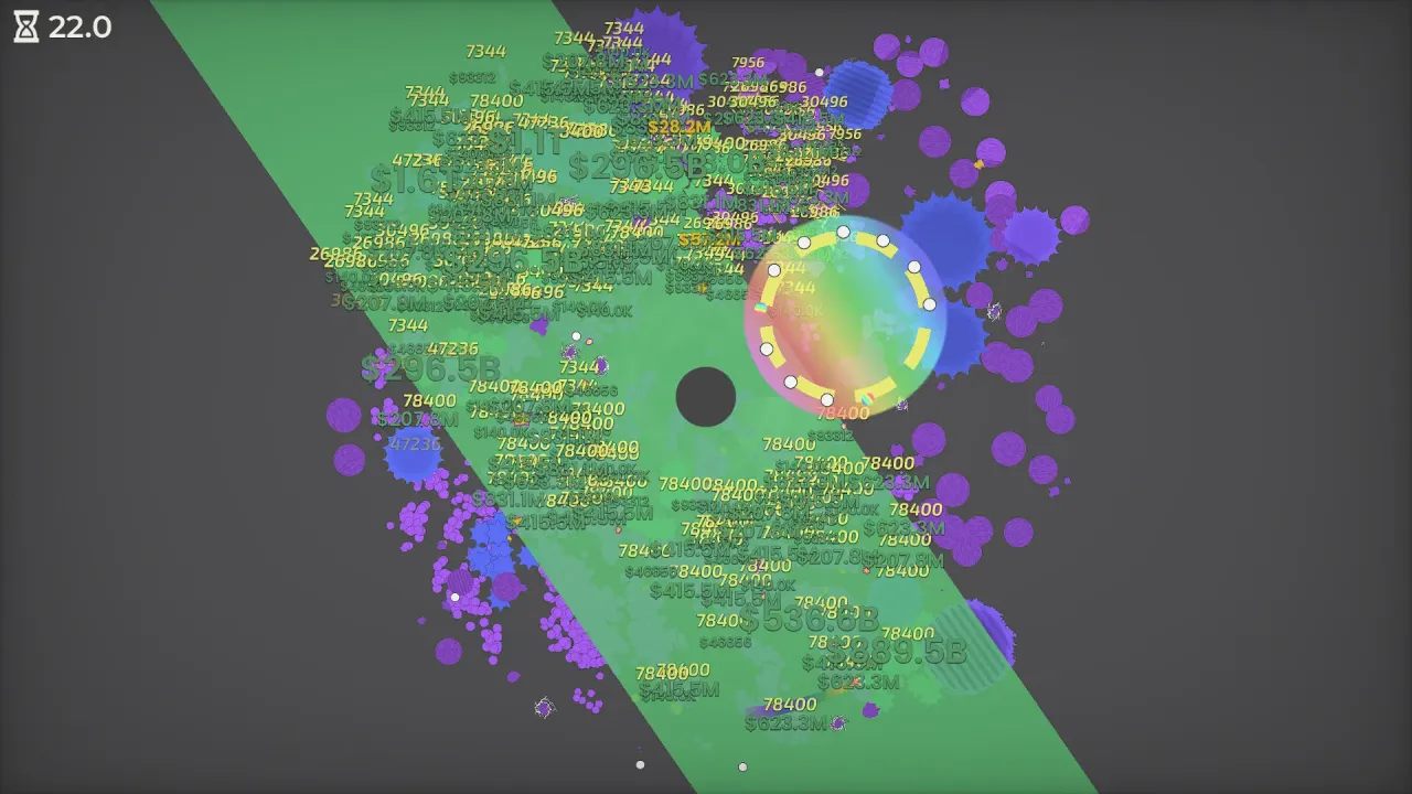 Growing a black hole by consuming nearby objects