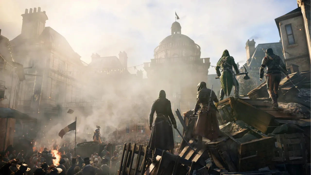 Massive crowds during the French Revolution in Assassin's Creed Unity