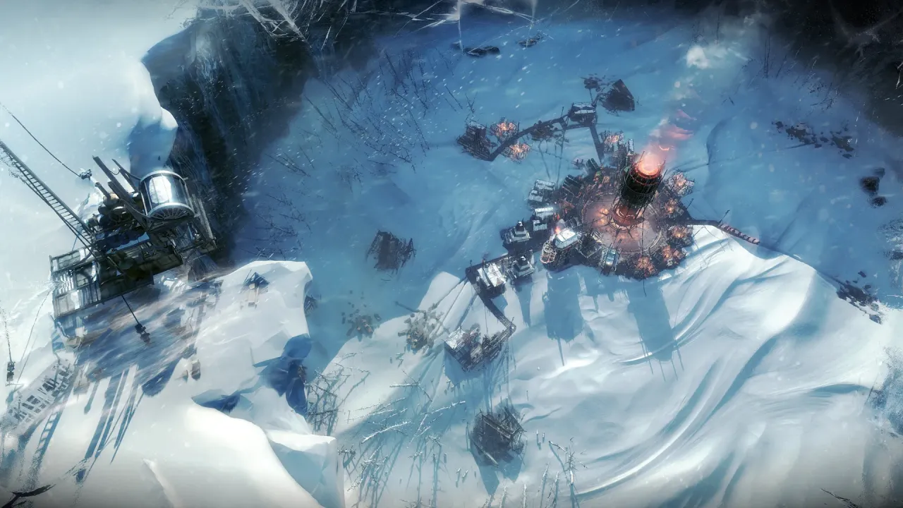 Frostpunk scouting expeditions in the icy wilderness