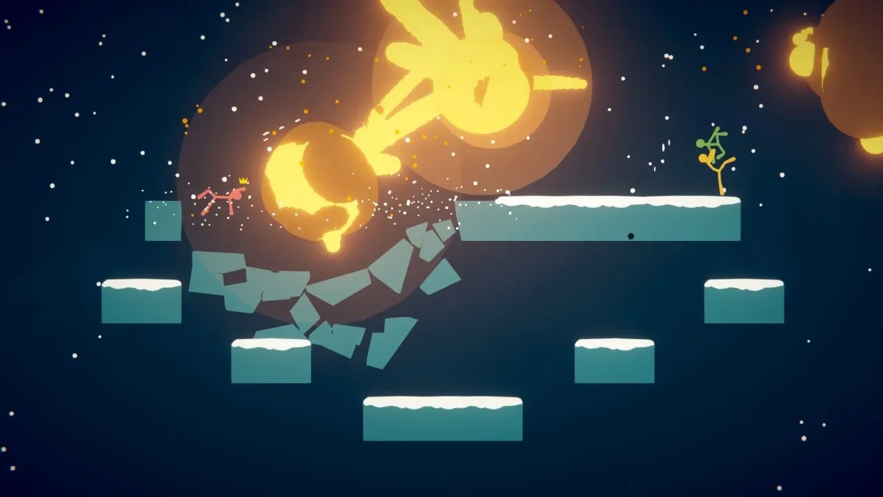 Physics-based combat and environmental destruction in Stick Fight