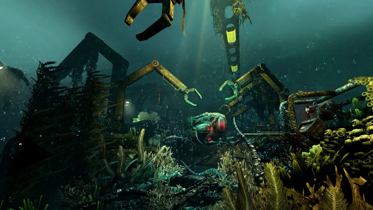 SOMA Steam Key Global featuring the dark underwater facility PATHOS-II