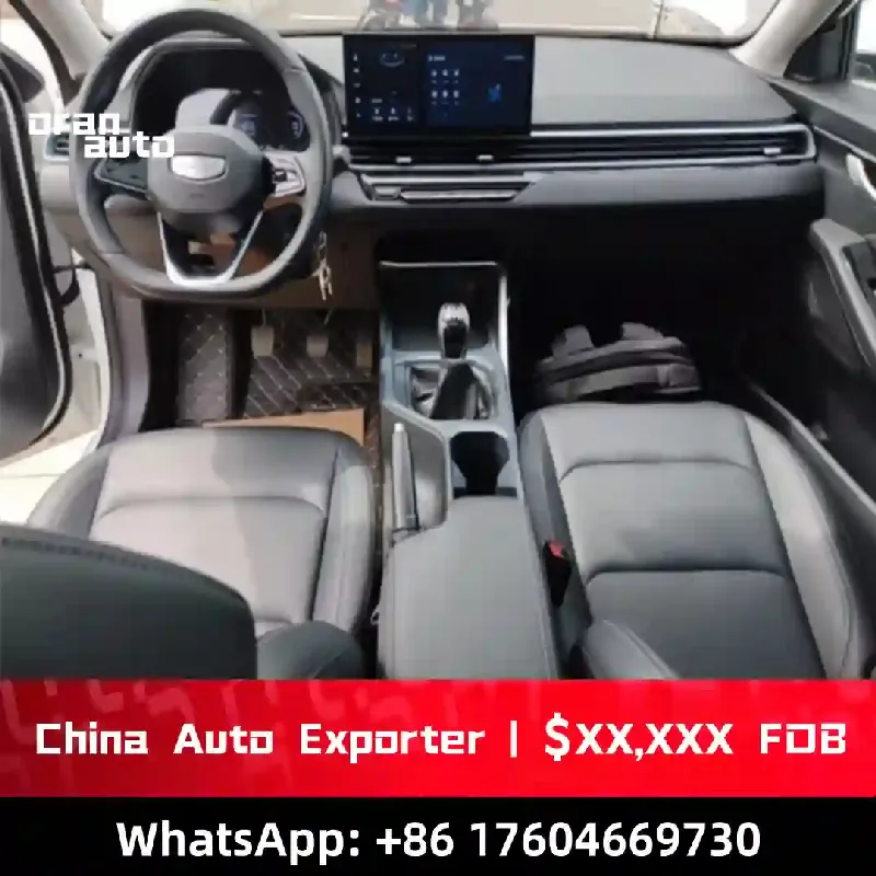 Geely sedan interior dashboard and steering wheel