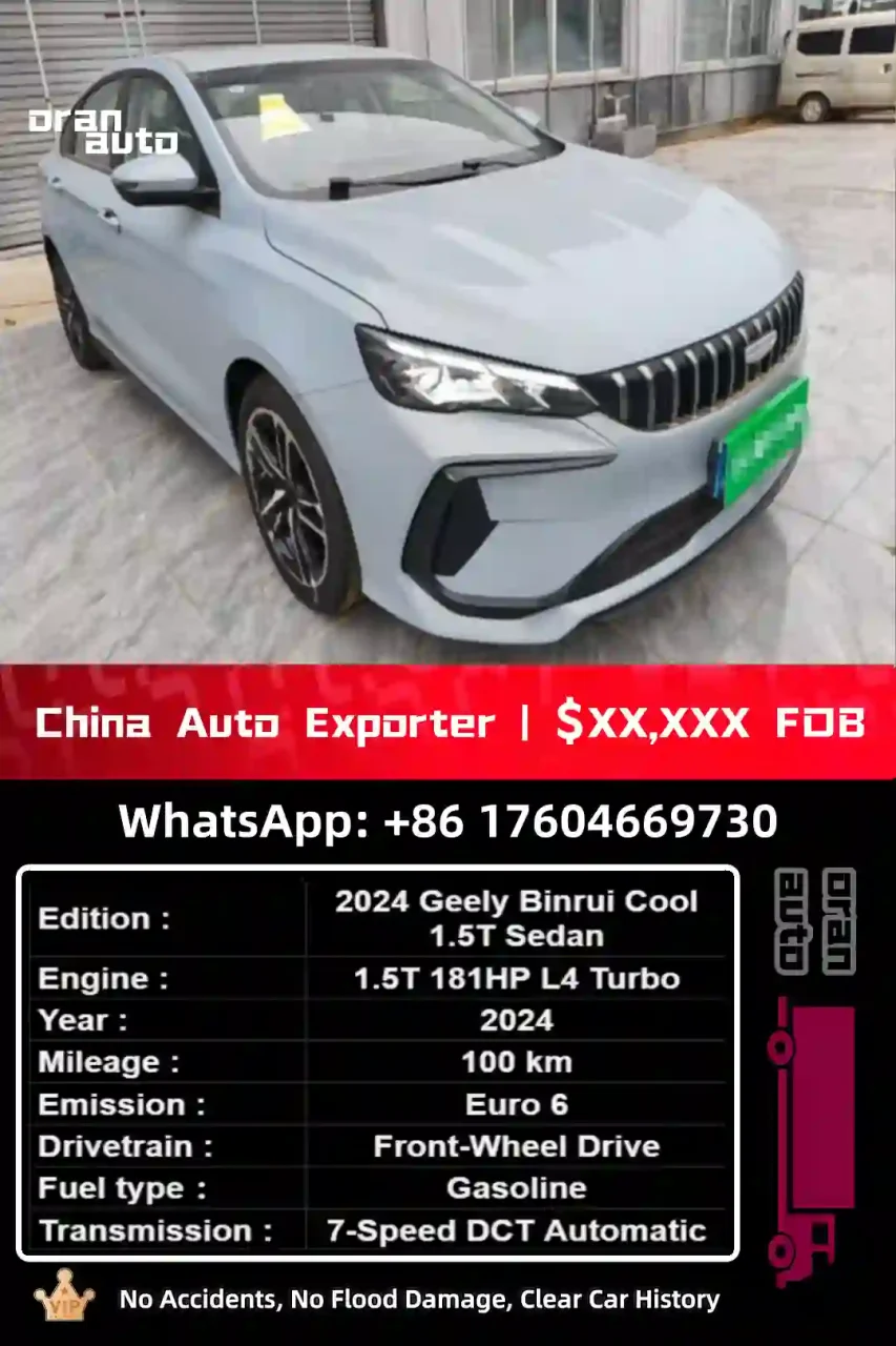 used 2024 Geely Binrui Cool front exterior left hand drive sedan