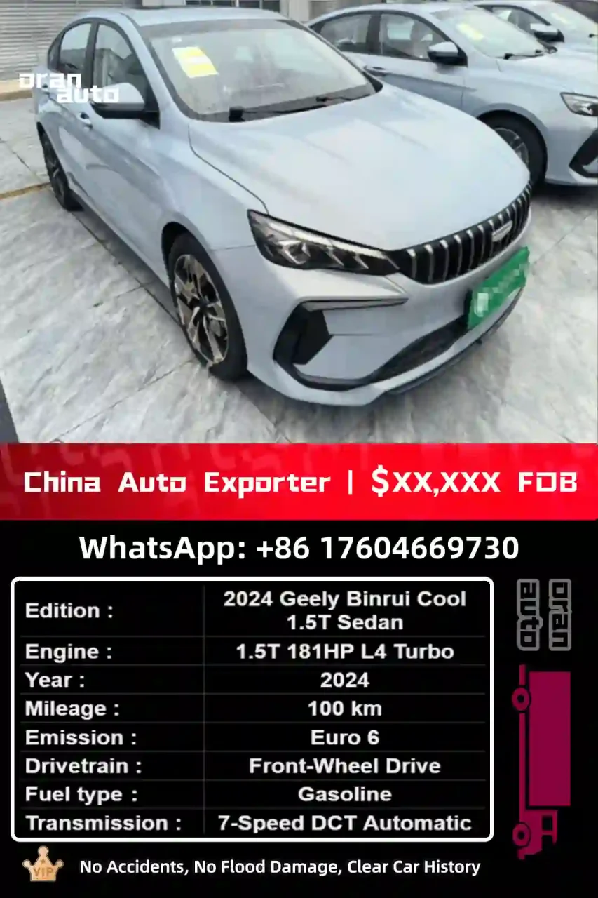 used 2024 Geely Binrui Cool front exterior left hand drive sedan
