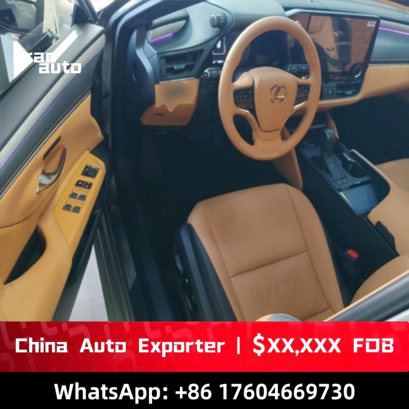 Comfortable leather seats inside Lexus ES 200 sedan cabin