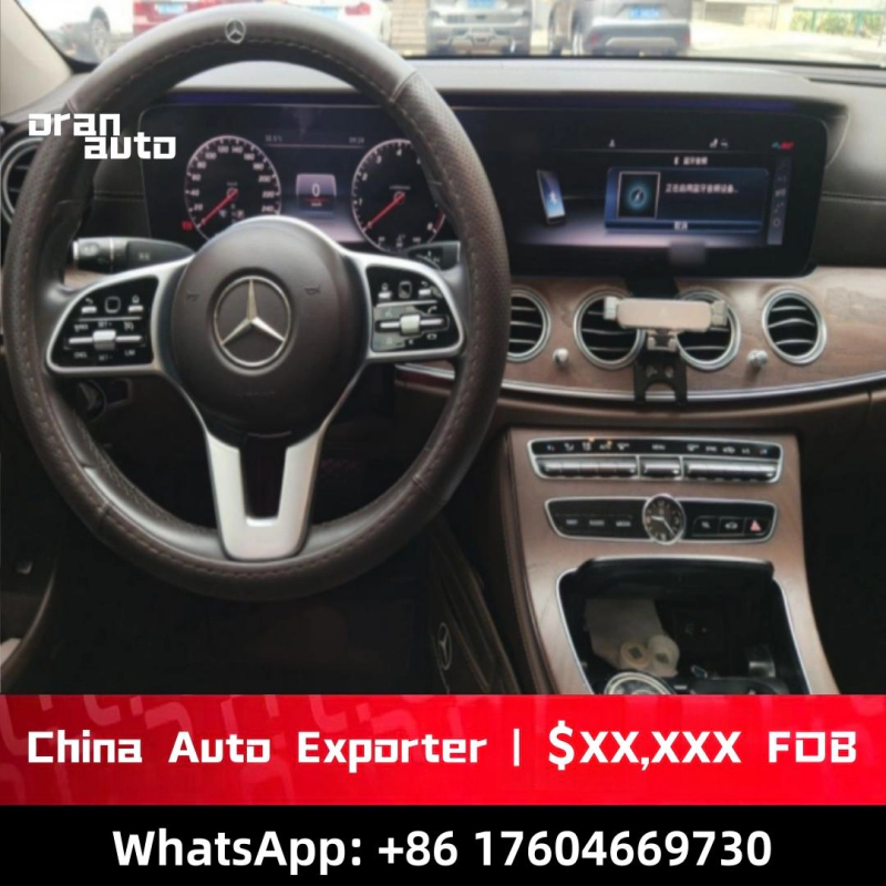 Mercedes E300 L front grille LED headlights luxury sedan detail view